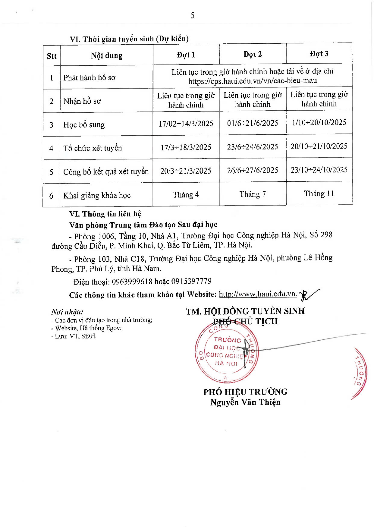 Thông tin tuyển sinh trình độ thạc sĩ năm 2025