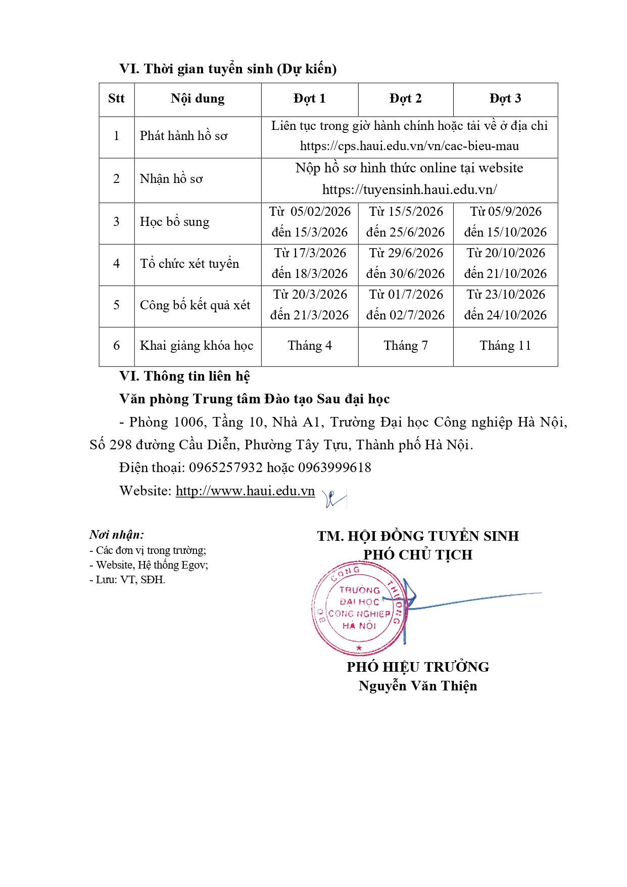 Thông tin tuyển sinh trình độ thạc sĩ năm 2026
