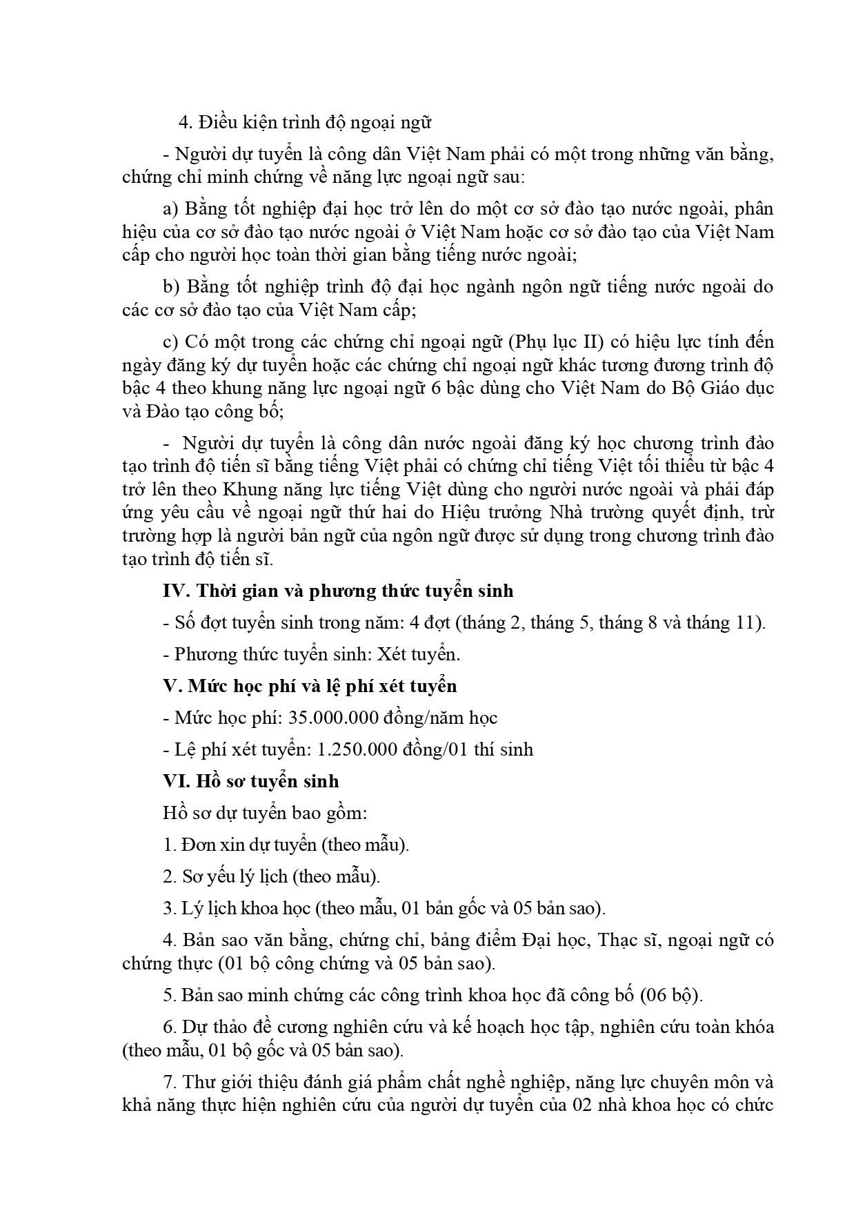 Thông tin tuyển sinh trình độ tiến sĩ năm 2026