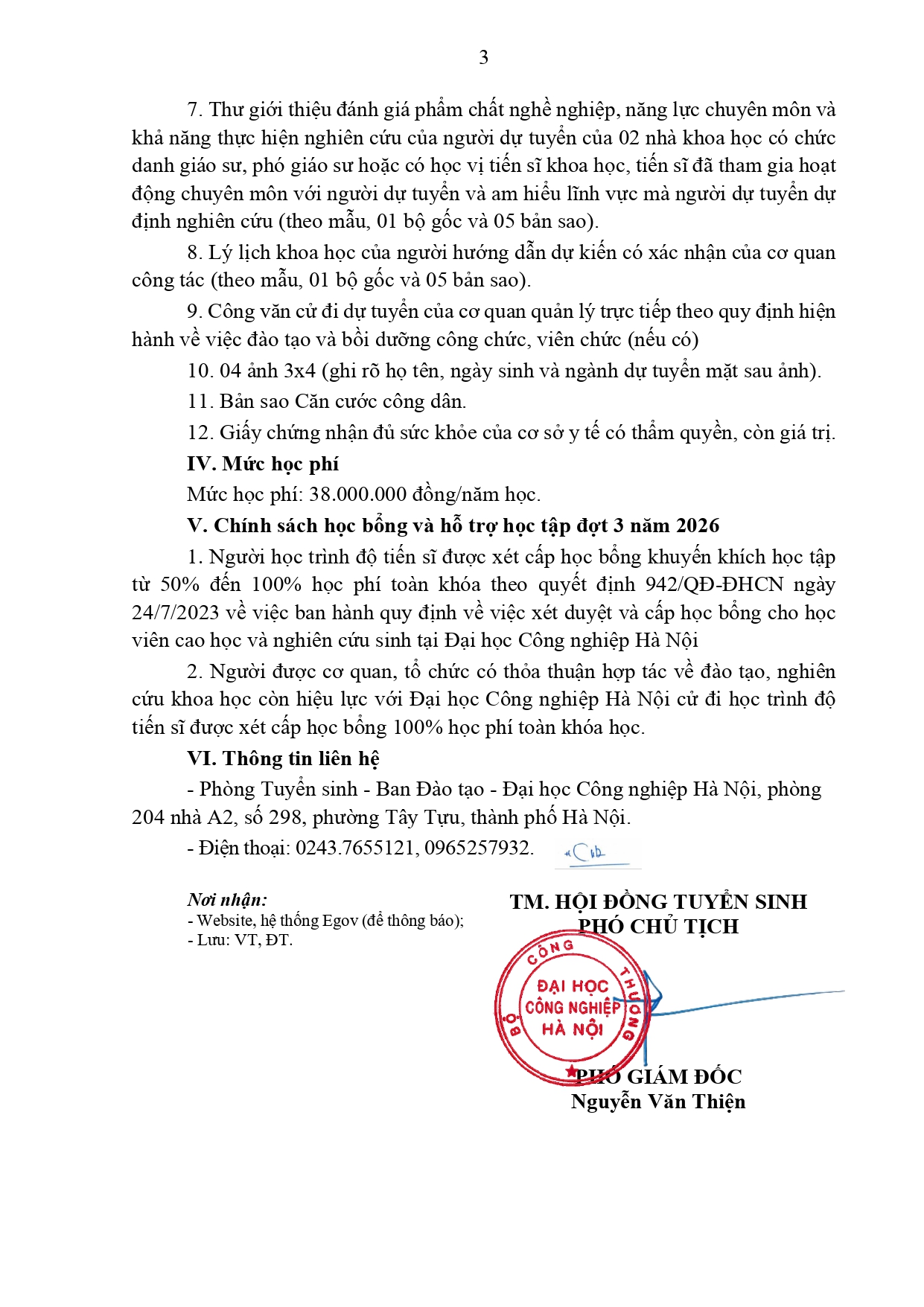 Thông báo tuyển sinh tiến sĩ năm 2026